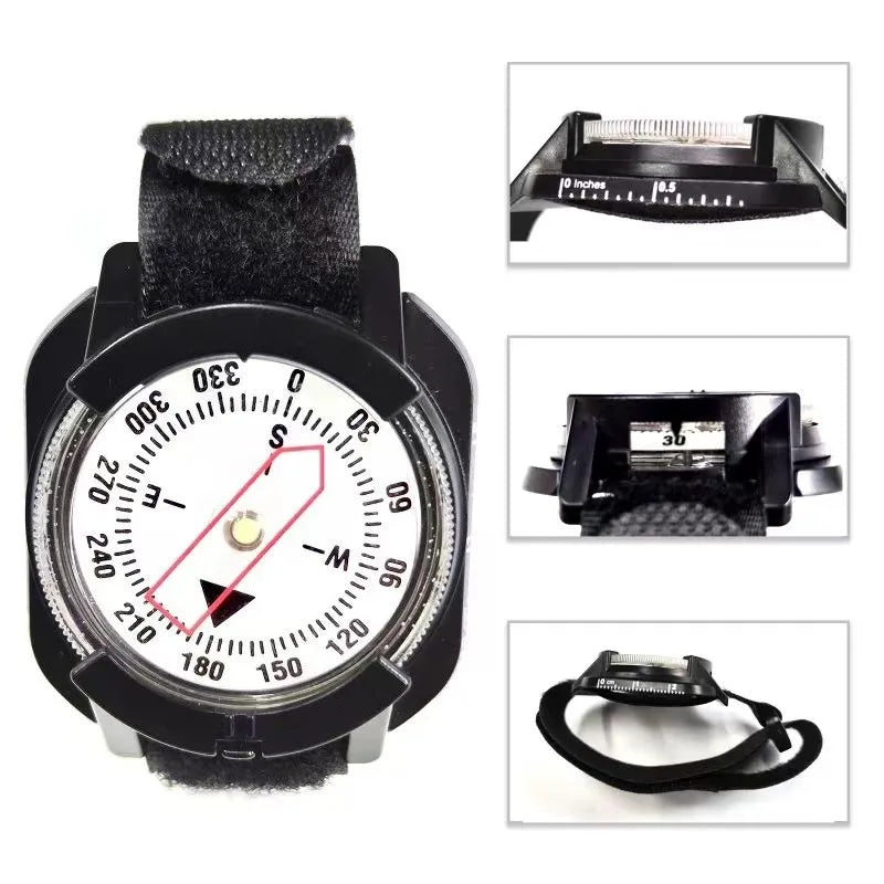 Ultra-Portable Diving Compass Scuba Diving Precise Navigation Compass Wristband Compass Luminous Dial with Wrist Strap Travel