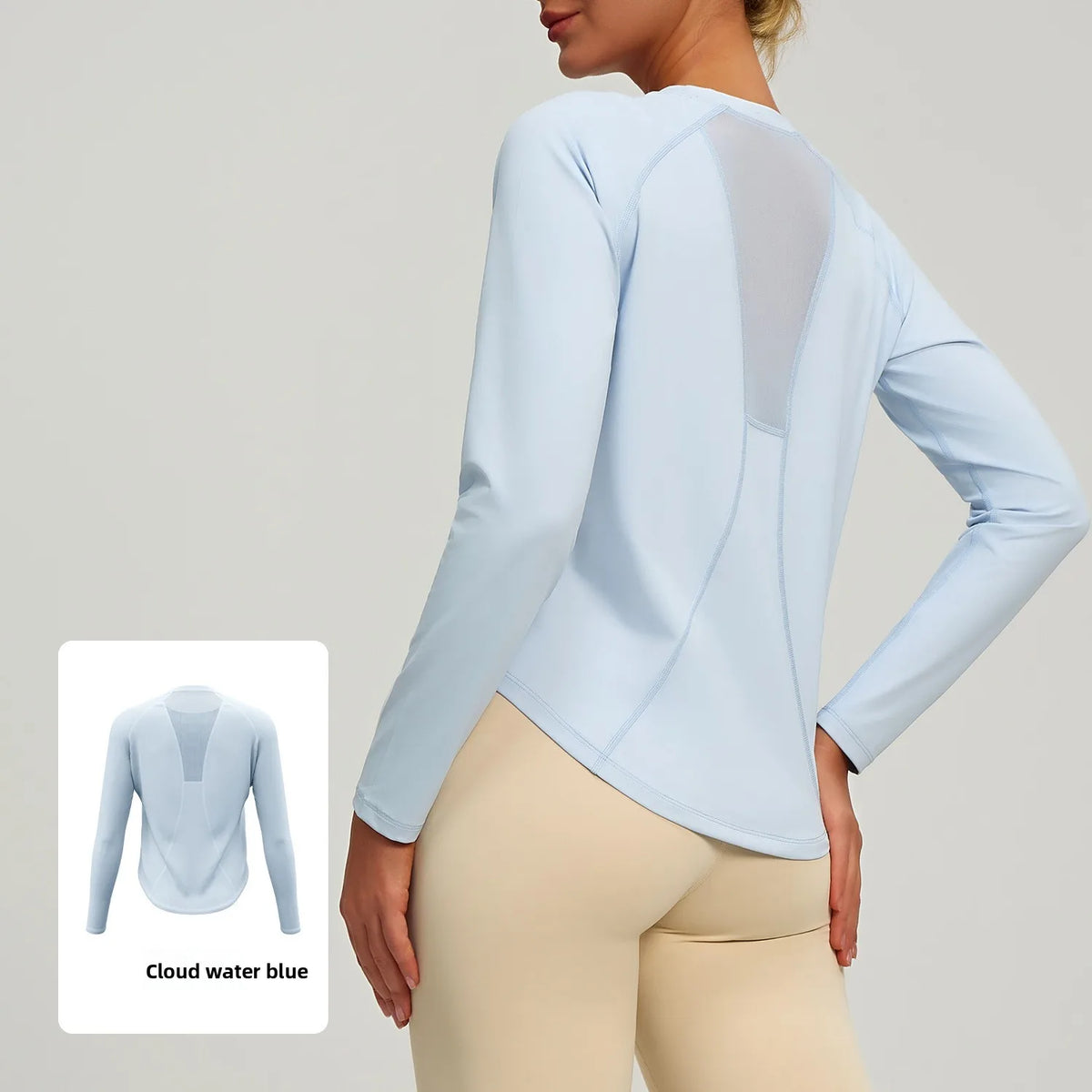 2026 Spring Summer New Women's Yoga Top Loose Mesh Breathable Sports Long Sleeve T-shirt Basic Solid Color Top Riding Clothes
