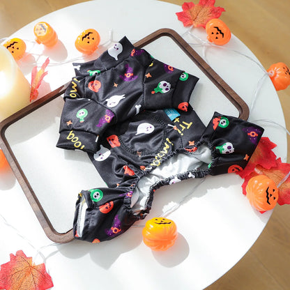 Girl Halloween Pajamas Apparel For Small Dogs Chest Closed Pet Indoor Home Wear Clothes Overall Tracksuit Chihuahua Yorkshire