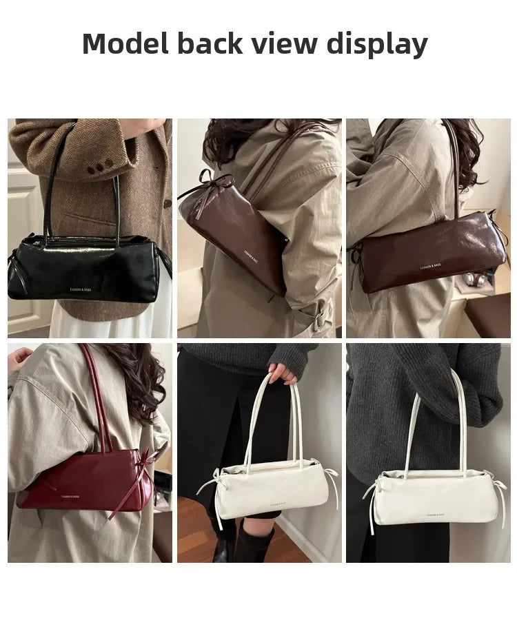 New Solid Color Women's Handbag Soft Pu with Knot Shoulder Bag Underarm Bag Lady Designer Bags Luxury Bolsa Feminina handbags