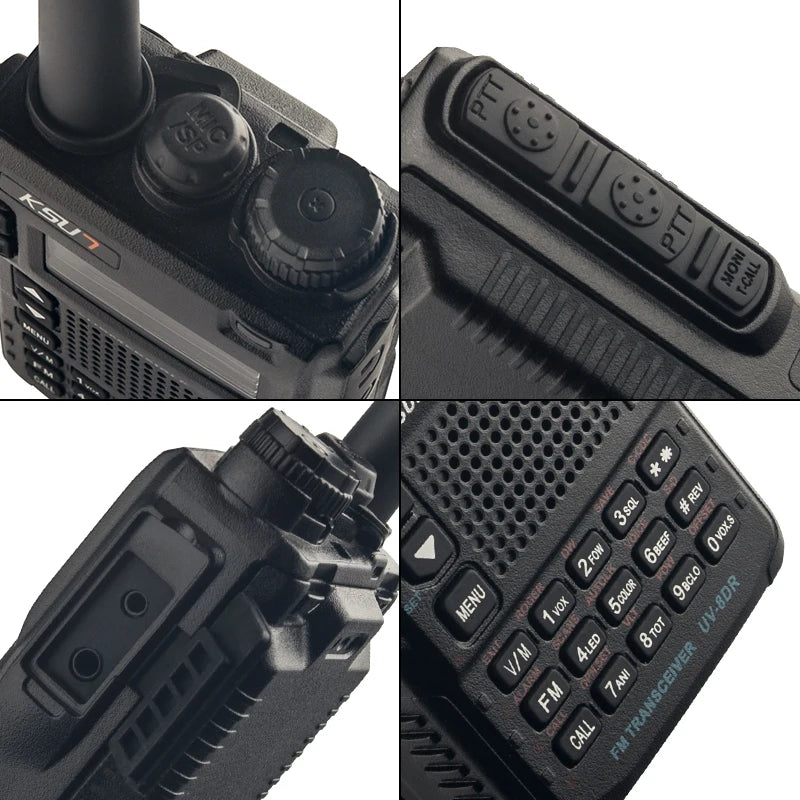 10W Walkie-Talkies UV-8DR 136-174/240-260/400-520MHz Triple Band Two Way Ham Radio Similar to Yaesu VX-8DR