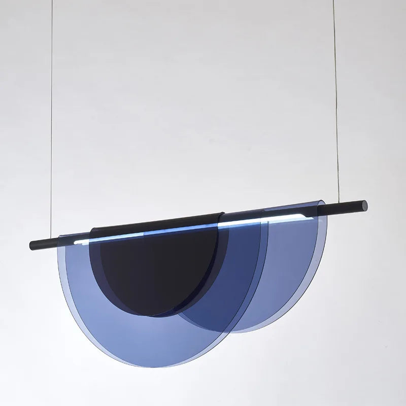 Nordic Blue Amber Acrylic Pendant Lights Living Room Makaron Hanging Lamp for Bedroom Dinning Room