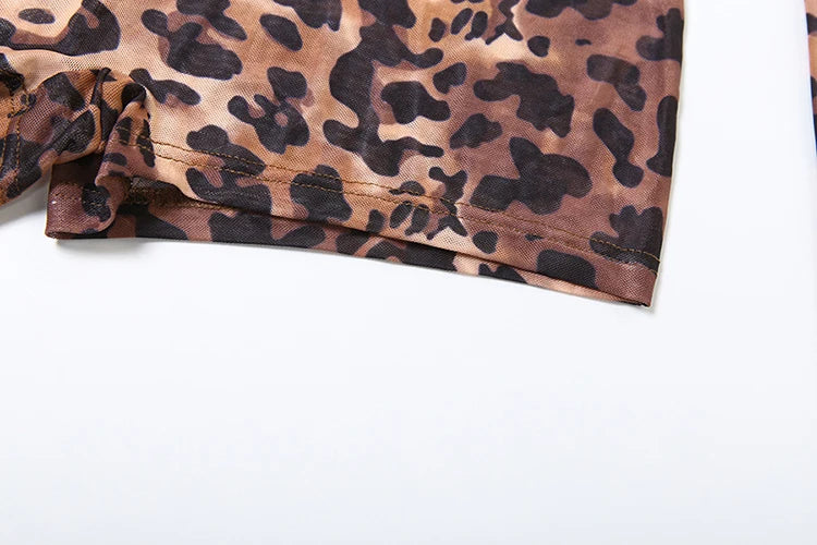Weird Puss Sexy Backless Romper Women Leopard Print Spring Trend O-Neck Full Sleeve Skinny Stretch Hottie Wild Midnight Clubwear