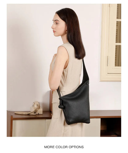 Women's Genuine Grade Cow Leather Handbags Luxury Designer Ladeis Shoulder Crossbody Bucket Bags for Woman Cowhide Underarm Bag