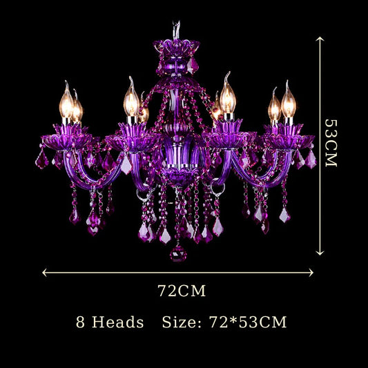European Green Crystal Living Room Bedroom Candle Chandelier Restaurant Cafe Hotel Lobby Ceiling Decoration E14 Pendent Lights