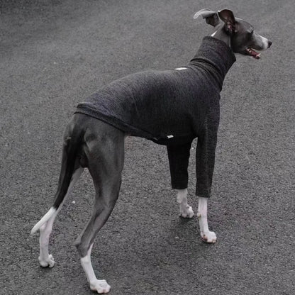 Spring Clothing for Italy Greyhound  Autumn Soft High-Neck Cotton Grey T-shirt for Whippet Winter Long Sleeved Pajamas for Dogs