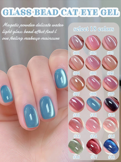 1-24pcs WS Romantic Purple Cat Eye Gel Nail Polish New Style Super Flash Versatile Whitening Purple Glass Bead Cat Nail Salon