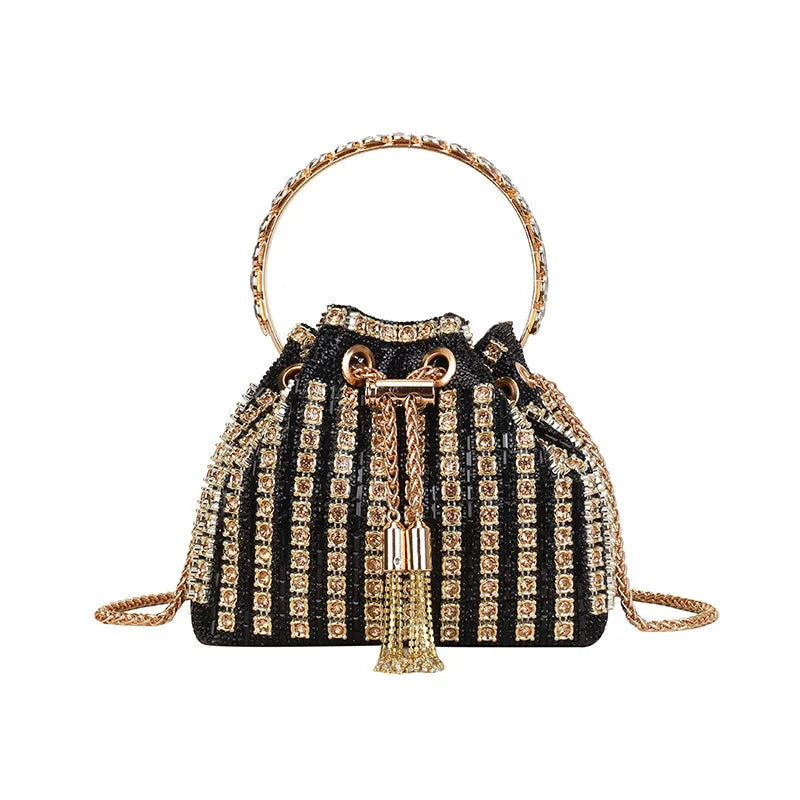 luxury Designer purses and handbags bags for women bucket clutch purse evening banquet bag Crystal rhinestone shoulder bag