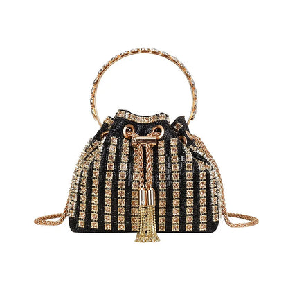 luxury Designer purses and handbags bags for women bucket clutch purse evening banquet bag Crystal rhinestone shoulder bag