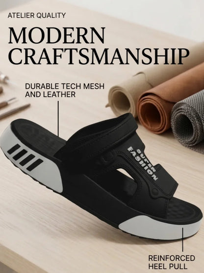 Men's Innovative Design Spring and Summer Eva Comfortable Thick-Soled Fashionable Casual Sandals for Home and Outdoor Activities, Versatile for Daily Use, Dual-Wear Slippers
