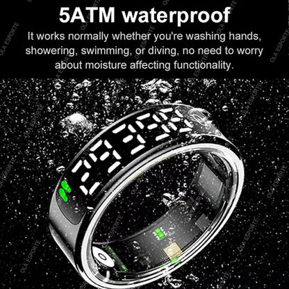 2026 New SR08 Smart Ring Men Women LED Display Screen Heart Rate Blood Oxygen Monitoring 5ATM Waterproof Multi Sports Modes Gift