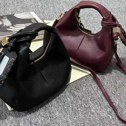 2026 New Y2K French Fashion Design Black Crescent Bag Female Saddle Bag with Cosmetic Mirror for Woman Shoulder Bags Purse