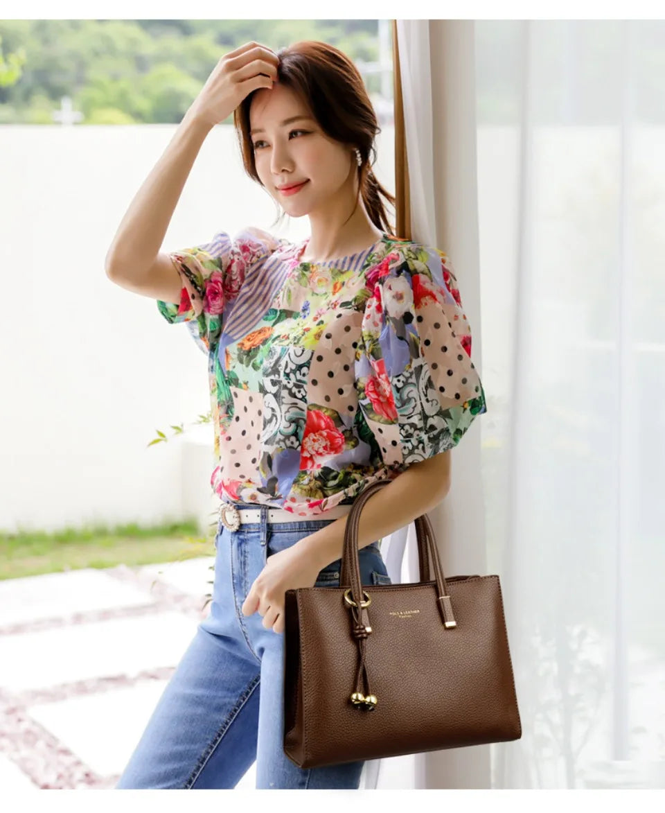Genuine Brand Top Quality Leather Shoulder Crossbody Bags for Women Luxury Handbags Women Bags Designer Large Capacity Tote Bag