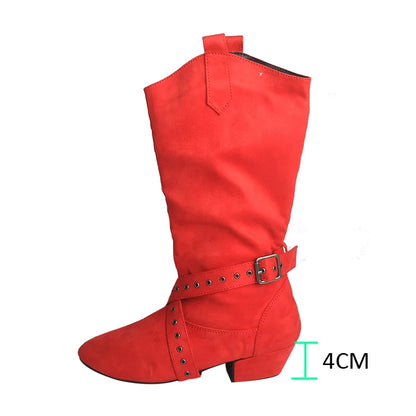Customized Heel Practice Boots Half Boots Line Dance Boots Soft Suede Bottom Ballroom Party Dance Shoes Black Boots Dancing