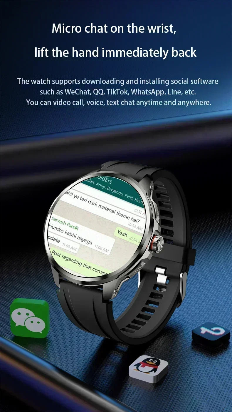 H99 Smart Watch Android Watches Amoled Smartwatch With 190° Rotary Camera Google Play Store 1.95 inch Amoled Screen