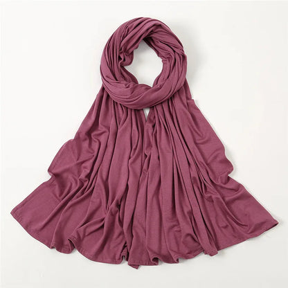 Classic Jersey Hijabs Scarf Plain Solid Color Scarves Style Head Wrap Headscarf for Women
