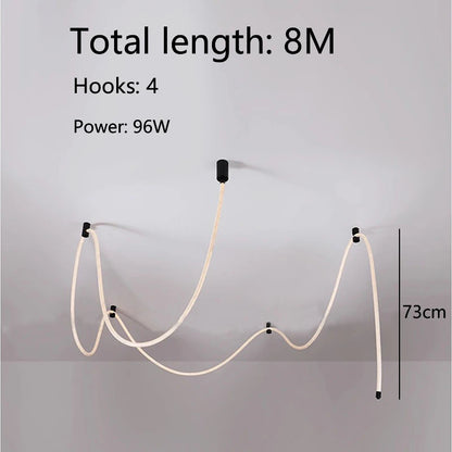 Modern LED Ceiling Chandelier Personality Braided Hose Lamp Ceiling Living Room Bedroom LED Lights Nordic Home Decor Suspension
