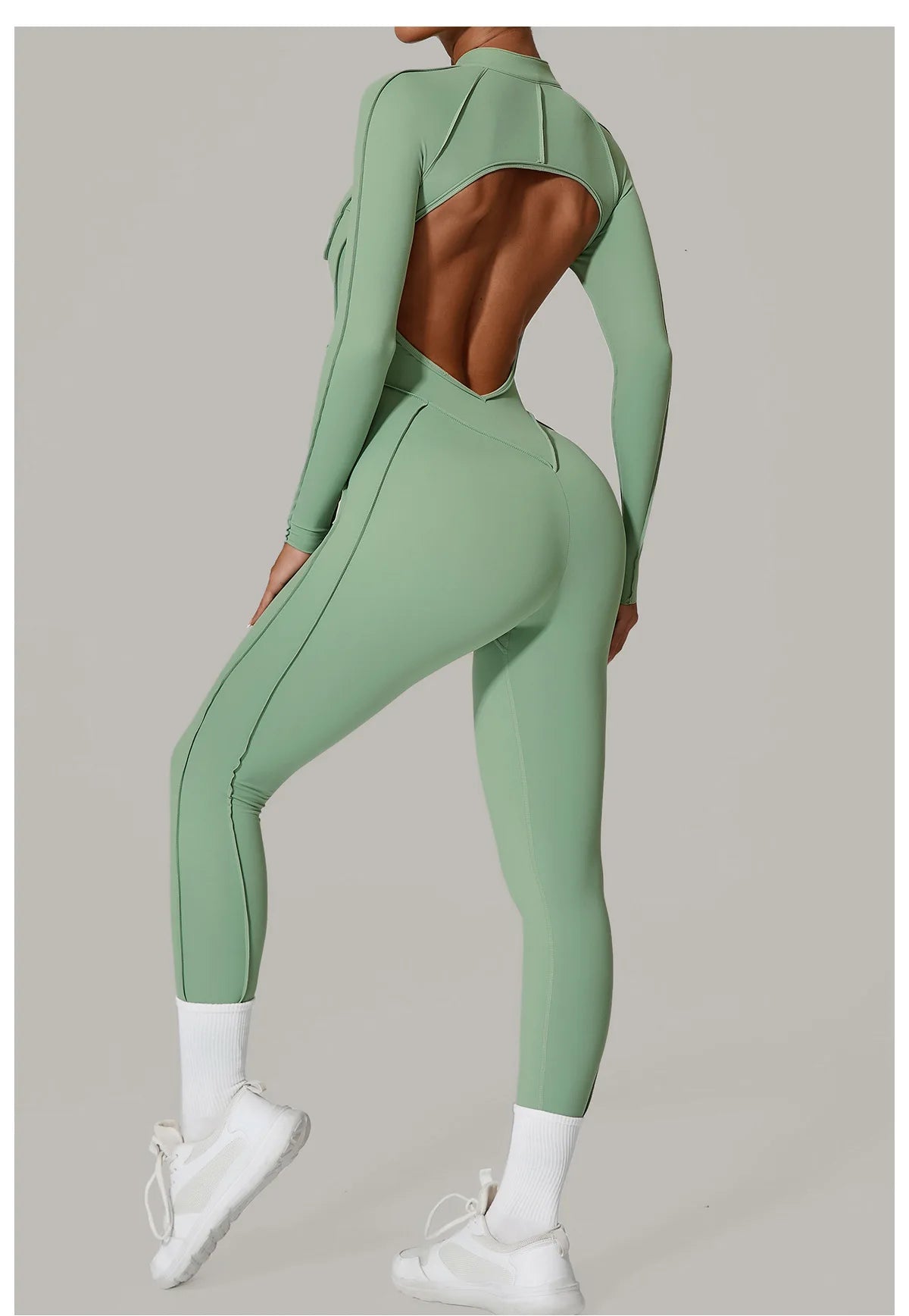 One Pieces Long Jumpsuits Sexy Womens Overalls Mono Streetwear Yellow Body Long Sleeves Woman Clothing Summer Gym Sportswear