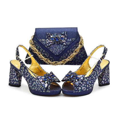 African Matching Shoes and Bags for Party Nigerian Ladies Super High Heels Sandals for Party Elegant Heeled Shoes for Women