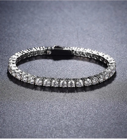 Luxury 2 2.5 3 4 5MM Full Moissanite Tennis Chain Couple Bracelets Plated Gold 925 Sterling Silver Jewelry Gift GRA Certified