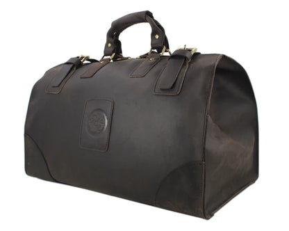 MUNUKI Vintage Crazy Horse Genuine Leather Travel bag  Large Luggage bag men Leather duffle bag Large Weekend Bag Tote Big