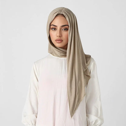 New Triangle Jersey Hijab Scarf For Women Muslim Shawls Headscarf Wraps Solid Color Scarves Head Wrap Islamic Turban Headband