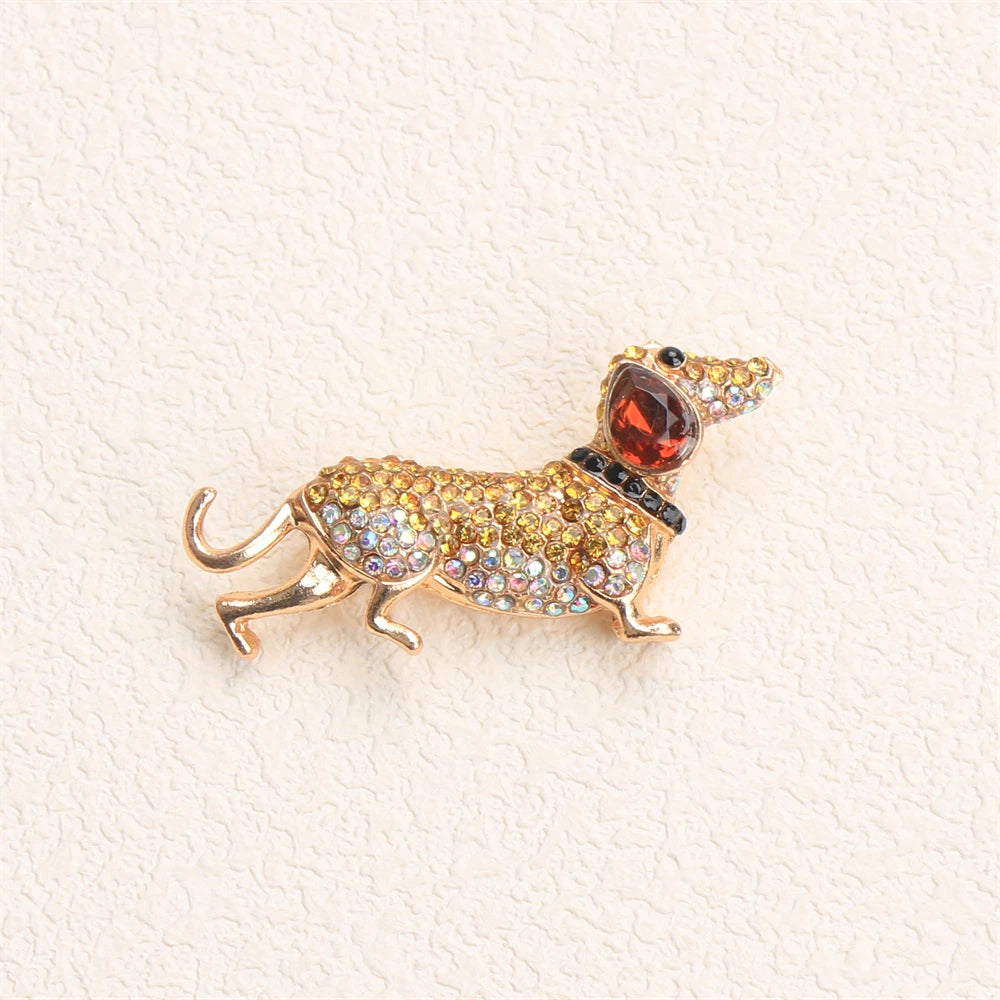 Women New Trendy Brooch Extra-Large Rhinestone Peacock Animal Bird Dog Conch Enamel Pin Jacket Jewelry Accessory
