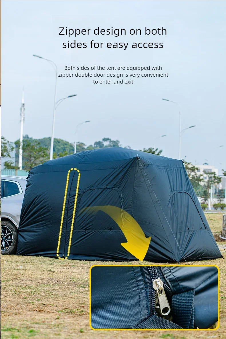 Universal SUV Camping Tent with Spacious Awning Waterproof Car Tent Easy Setup for Backpacking Traveling Outdoors Car Tail Tent
