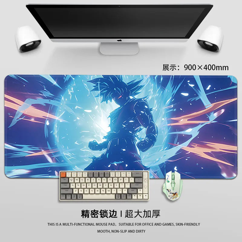 Man Mouse Pad Dragon Ball Mouse Pad Son Goku Printing Pattern Large Gaming Keyboard Desk Mat Super Saiyan Animation Desk Mat