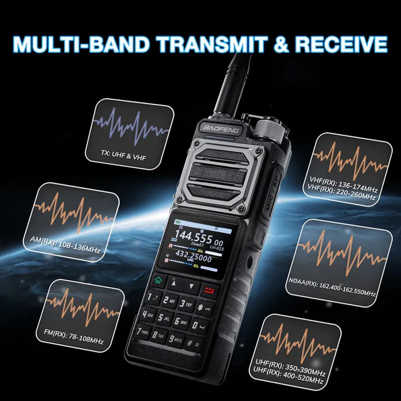 Gps 10W Baofeng Uv-25Plus Walkie Talkie Long Range 5200Mah Battery Am Vhf Uhf Ham Radio For Dm32 Uv32 Uv-25 Pro Max