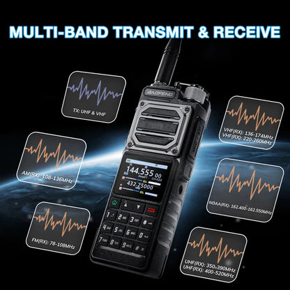 Gps 10W Baofeng Uv-25Plus Walkie Talkie Long Range 5200Mah Battery Am Vhf Uhf Ham Radio For Dm32 Uv32 Uv-25 Pro Max