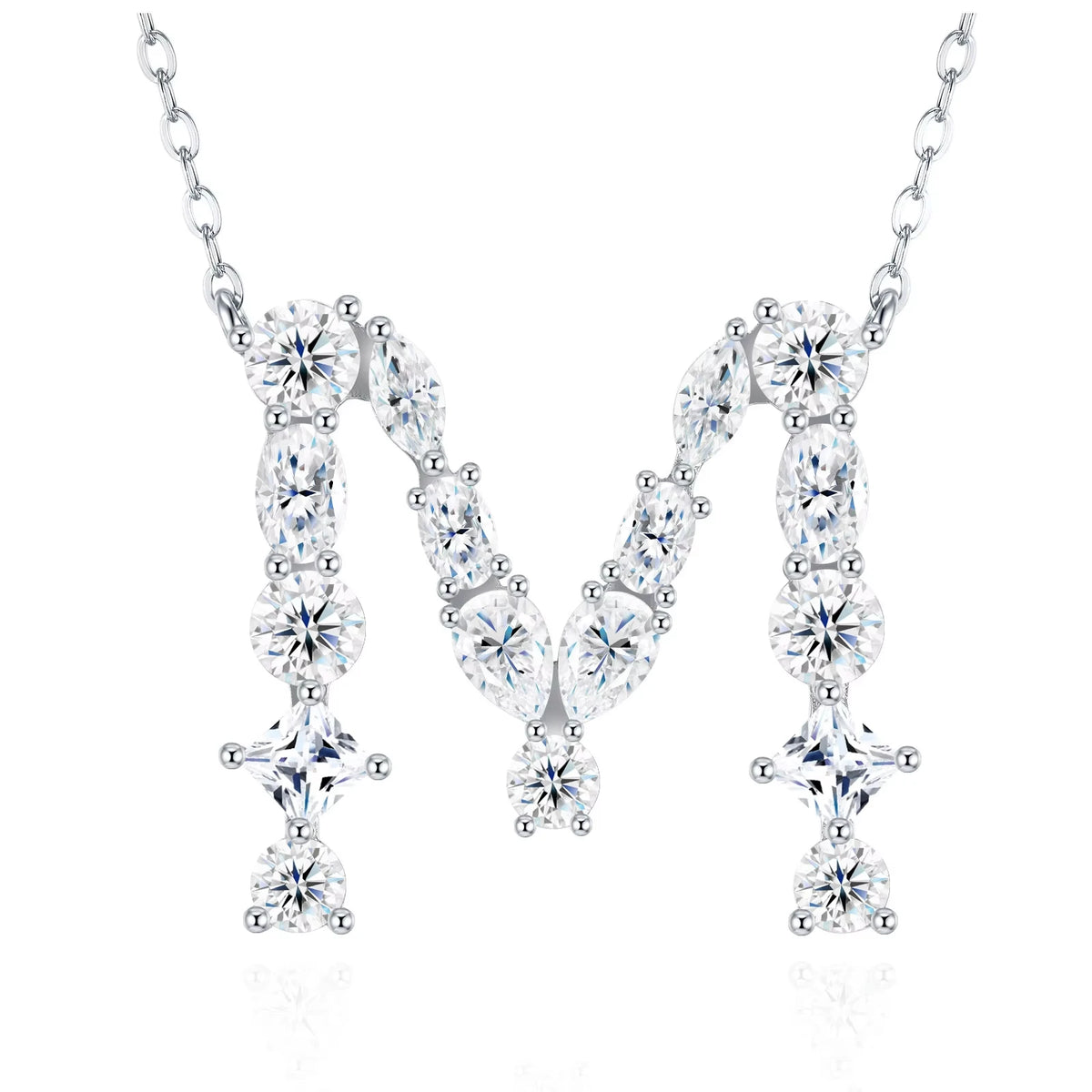 Fashion 26 Letter Man Women's Moissanite Custom Name Necklace 925 Sterling Silver Moissanite Diamond Pendant Necklace Gift