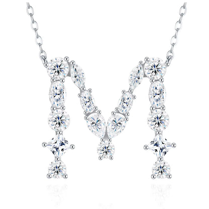 Fashion 26 Letter Man Women's Moissanite Custom Name Necklace 925 Sterling Silver Moissanite Diamond Pendant Necklace Gift