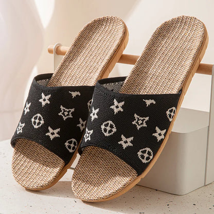 Hemp Women's Slippers Home Spring Summer Luxury Designer Woman Shoes Flats Indoor Elegant Slides Fashion Soft Sole Lightweight