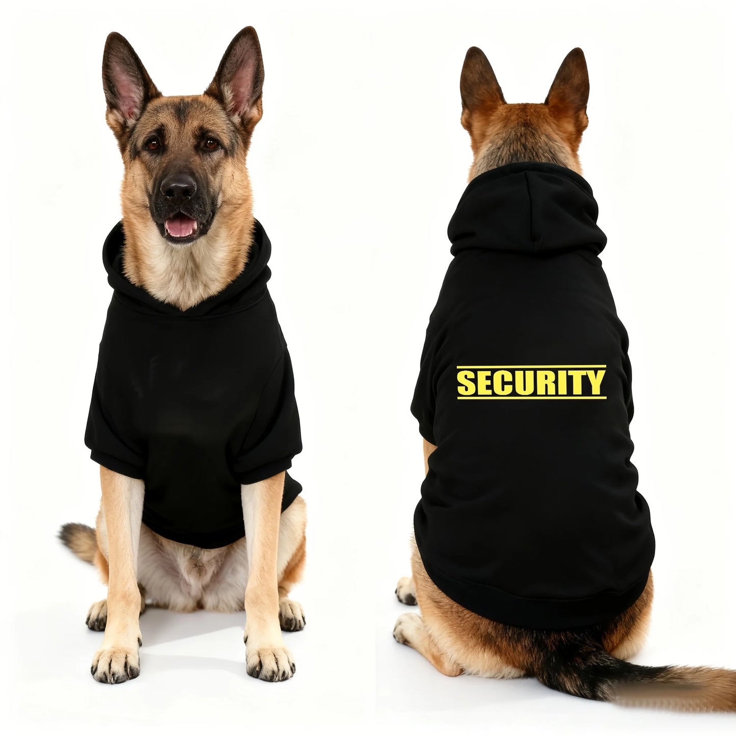 Security Printed Handsome Dog Hoodie Warm Pet Sportswear Medium and Large Dogs Outdoor Safety Pet Clothing  Dog Clothing