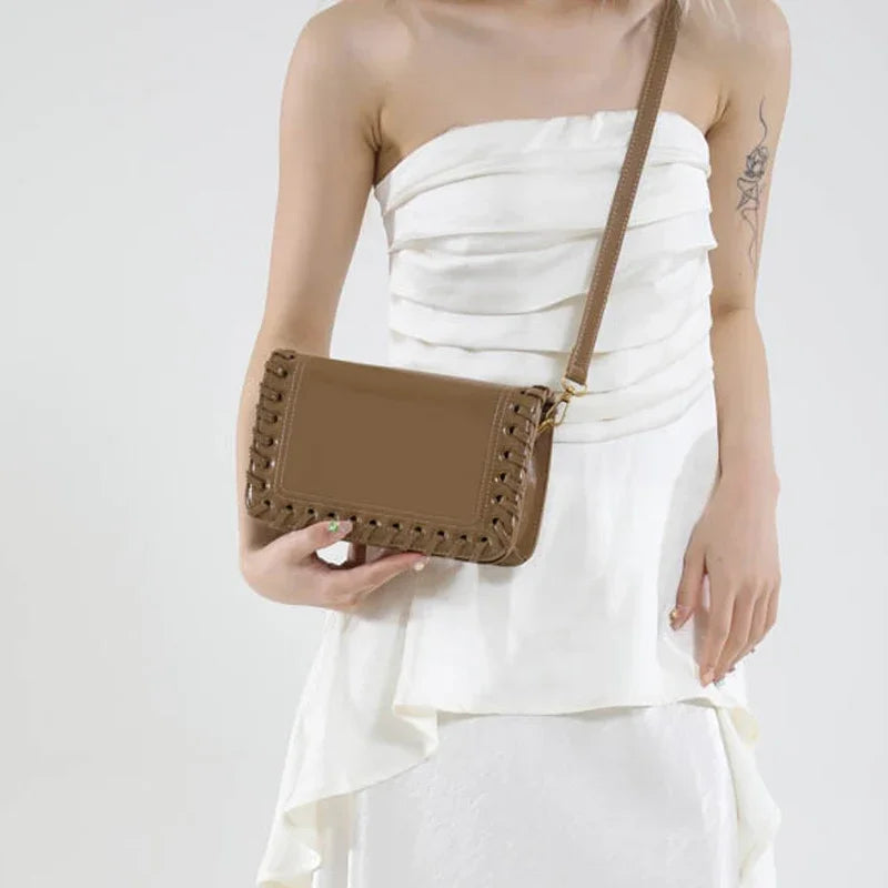 Solid Color Flip Crossbody Bag For Women Small Handbag Women Fashion Designer Bags PU Leather Shoulder Bag Female Purses