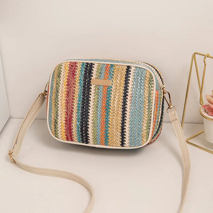 Trendy Ladies Bags, Fashionable and Artistic Weaving, Multi-color Straw Woven Bags, Ethnic Style Crossbody Bags, Women's Bags