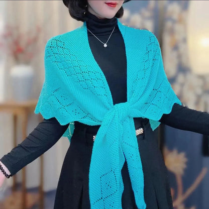 Fashion Knitted Cotton Hollow Scarf Shawl Solid Color Women Summer Air-conditioned Room Cape Ladies Simple Warps Wholesale