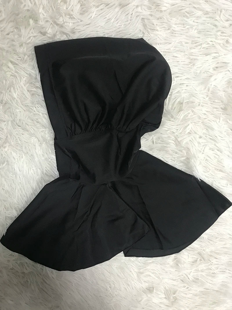Sporty Hijab Barrel shaped Plain Muslim Instant Turban For Swim