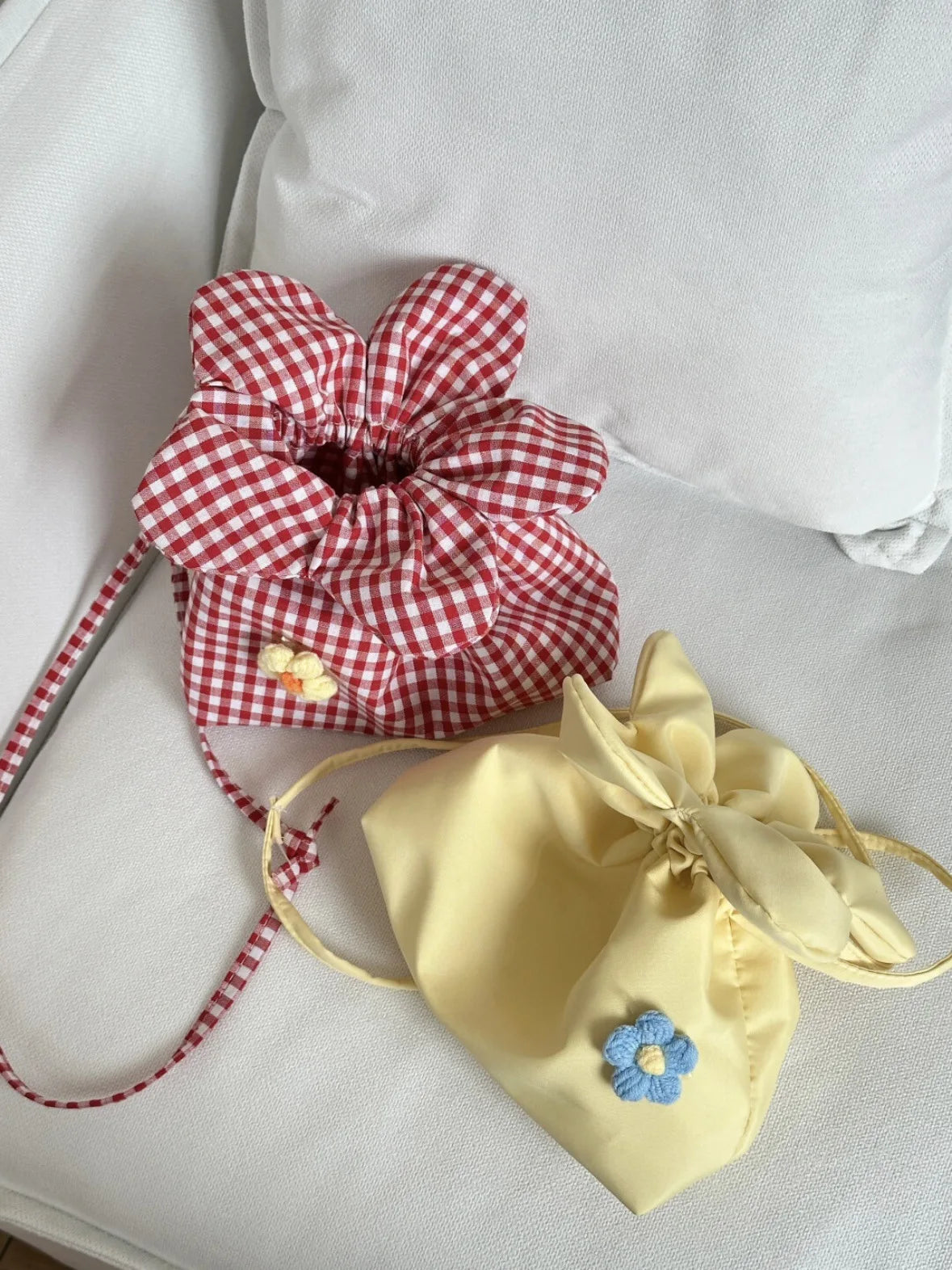 Retro Flower Design Women's Phone Pouch Shoulder Bags College Girls Small Crossbody Bag Cute Plaid Female Handbags Clutch Purse