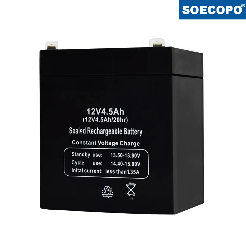 12V 4.5AH Maintenance Free Lead Acid Battery Solar Energy Storage For RV Camping Emergency Outdoor Solar System Household Use