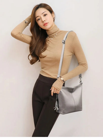 Tassels Women Hand Crossbody Bags for Female Leather Crossbody Luxury Purses and Handbags Women Shoulder Bag Designer Bucket Sac