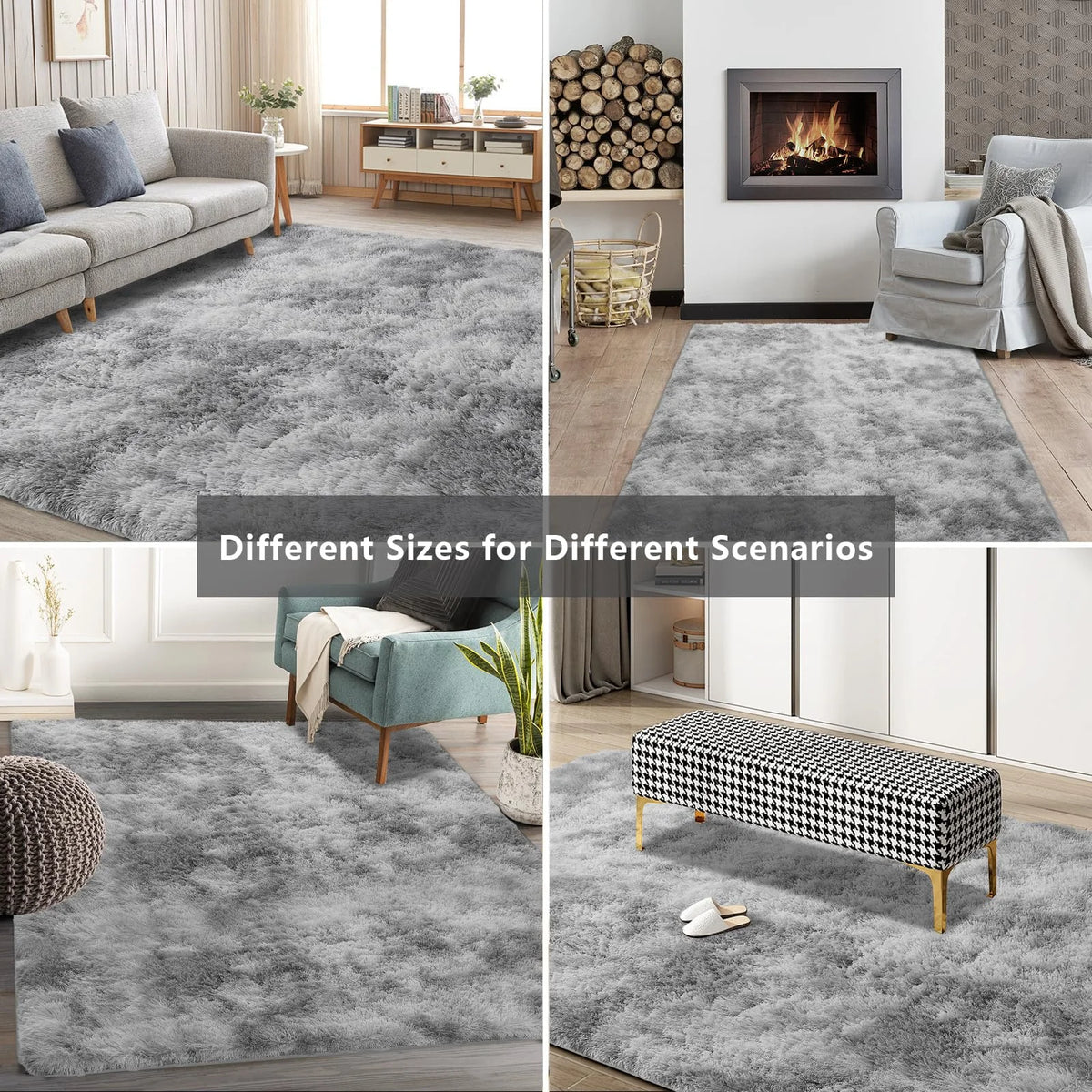 VIKAMA Ultra-Soft Puffy Rug, Bedroom & Living Room Indoor Floor Mat, Nursery Carpet, Children's Girls' Room Home Decor