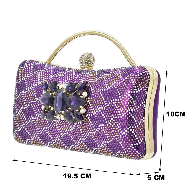 Fashion Shoes and Bag for Party Wedding African Women Wedding Shoes and Bag Set Decorated with Rhinestone Luxery Shoes Women
