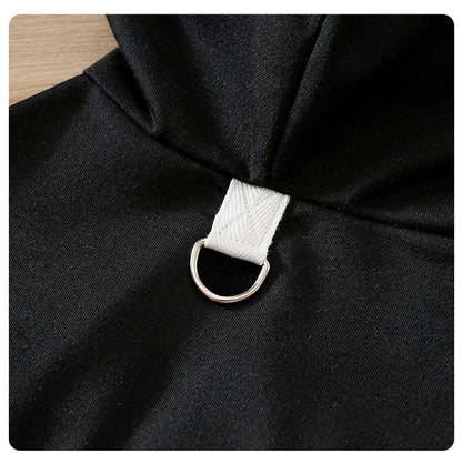 Autumn and Spring Pet Clothes Cute Little Medium Dog Hoodie Clothes Fashion Soft Casual Comfortable Black Cool Apparel Pets Fall