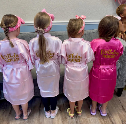 40 Pcs Girls Spa Party Supplies 10 Birthday Squad Princess Robe 10 Tote Bags 10 Headbands 10 Spa Masks for Birthday