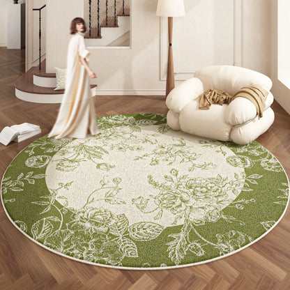 European Style Rugs for Bedroom Home Fluffy Soft Floor Mat Thicken Plush Living Room Decoration Round Carpet Washable Lounge Rug