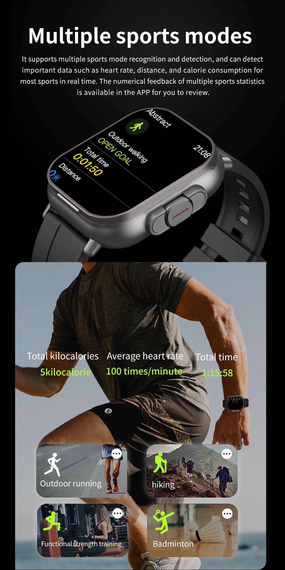 BT Call Blue Tooth Headphones Watches 2.01" Headset 2 in 1 Smart Watch Heart Rate Sport Fitness Bracelet TWS Earphone Smartwatch