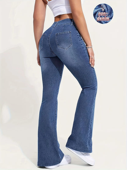 High Elasticity Non-Denim Printed Leggings Women's High Waist Slim Leggings Gym Training Wide Leg Fashion Leggings Casual Wear