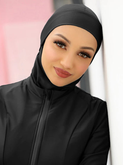 Muslim Plain Swim Bathing Hijab Women Summer Beach Instant Turban Cap,Quick Drying